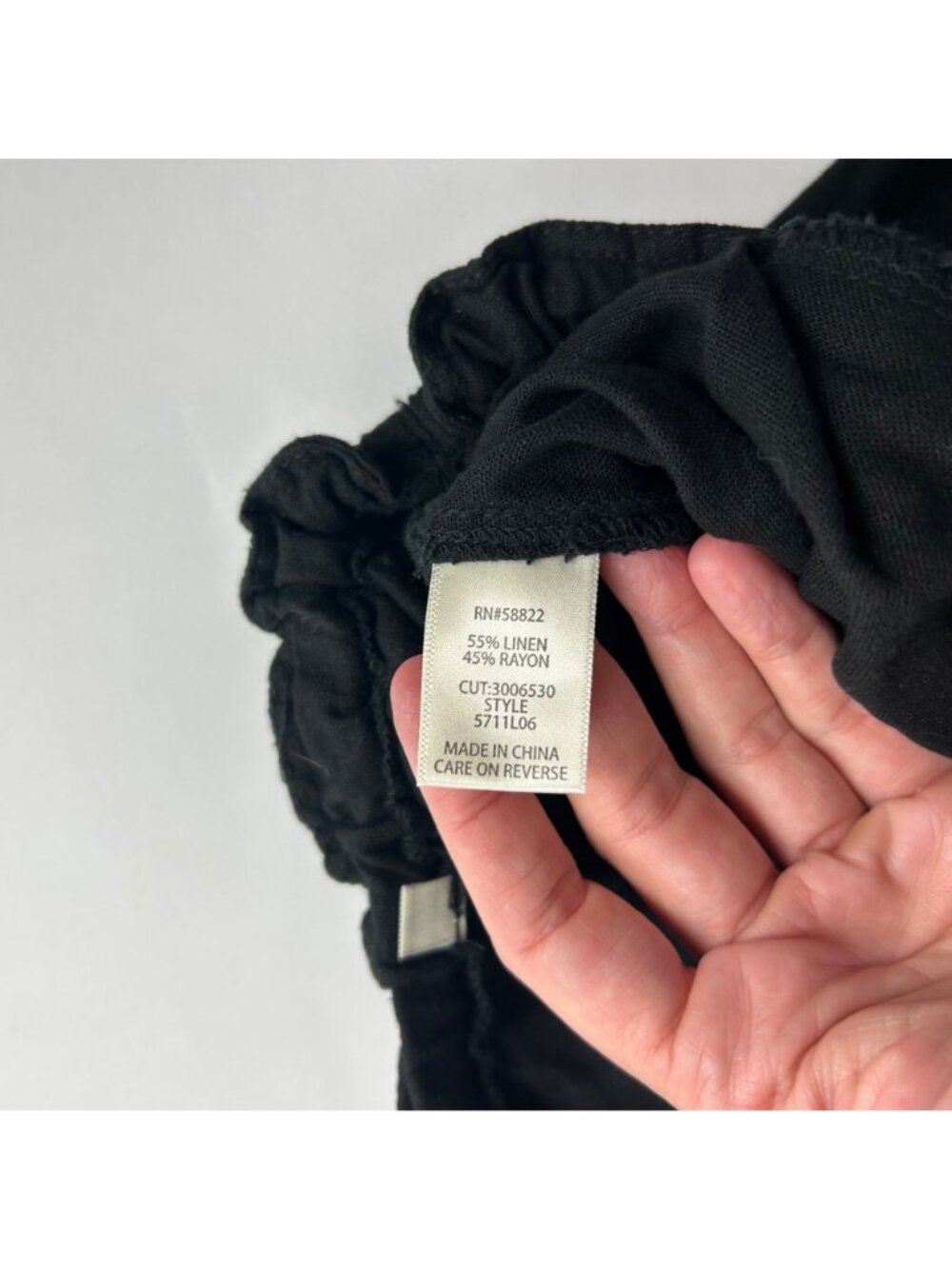 MAX Studio Black Linen Blend Balloon Leg Lounge Pant L - Picture 5 of 8